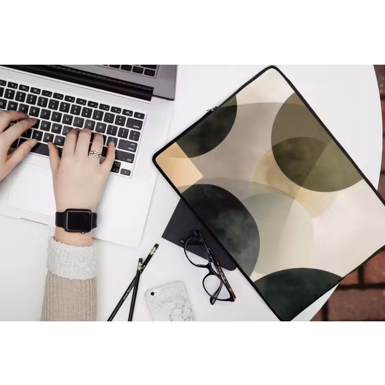 Laptophoes - Vlakken - Abstract - Beige - Cirkels — 3