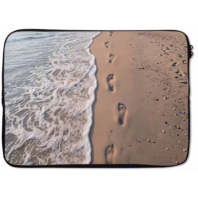 Laptophoes - Voetstappen - Vloedlijn - Zee — 1