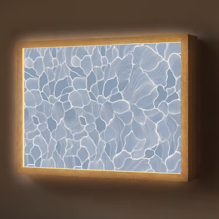 Lightbox - Wandlamp - Abstract - Blauw - Bladeren — 1
