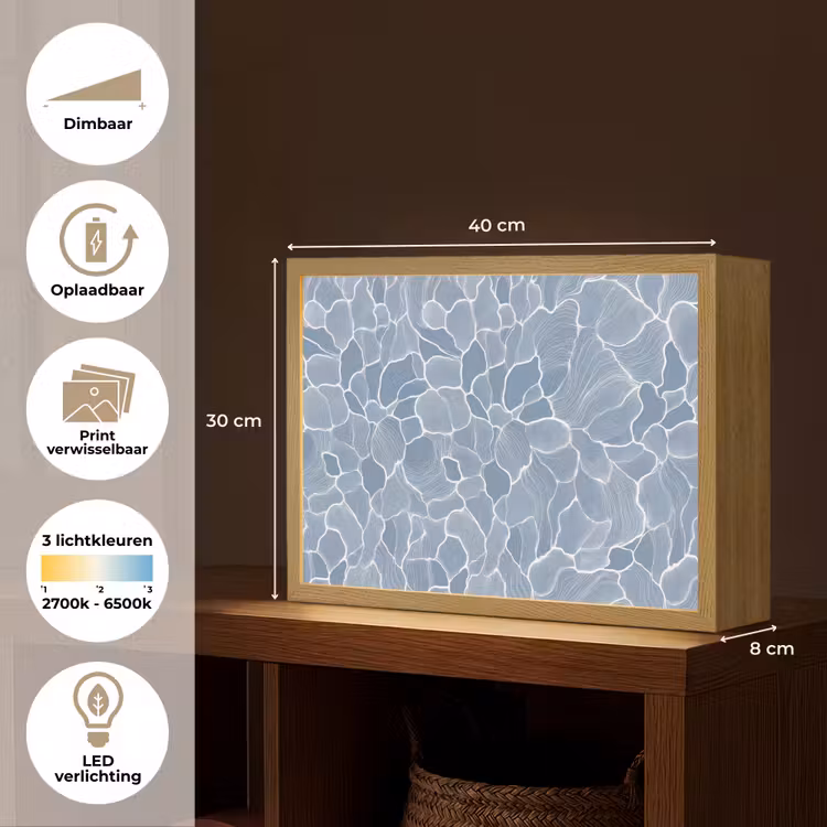 Lightbox - Wandlamp - Abstract - Blauw - Bladeren — 10