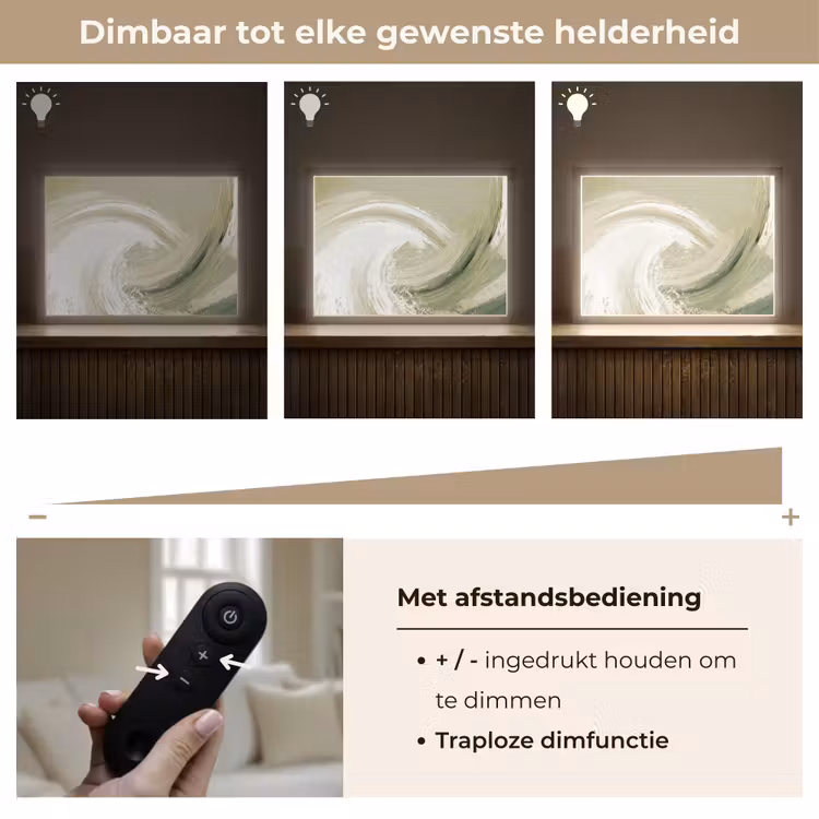Lightbox - Wandlamp - Abstract - Penseelstreken - Golven - Groen — 9
