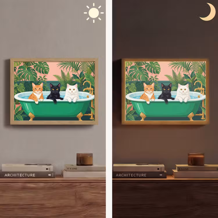 Lightbox - Wandlamp - Badkamer - Kattenparade - Kleurrijk — 6