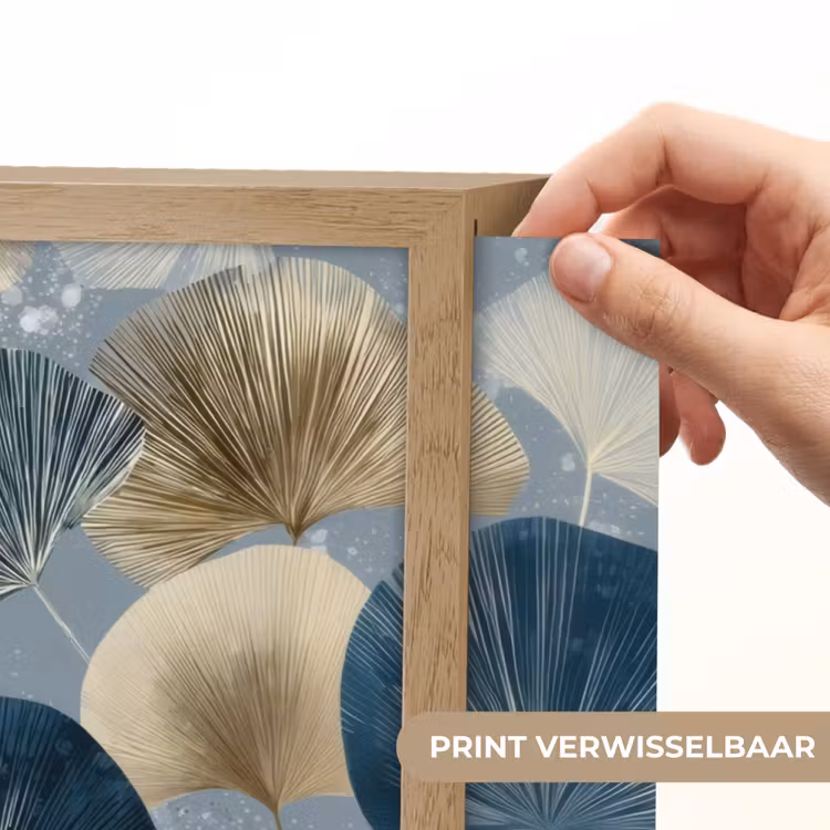 Lightbox - Wandlamp - Bladeren - Abstract - Goud - Blauw — 5