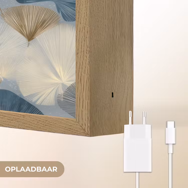 Lightbox - Wandlamp - Bladeren - Abstract - Goud - Blauw — 7