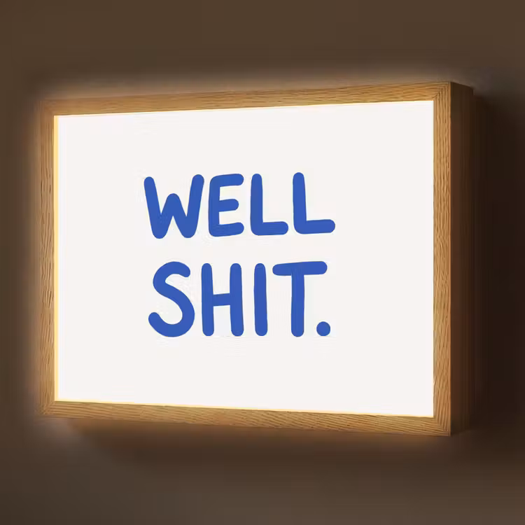 Lightbox - Wandlamp - Blauw - Quote - Wit — 1