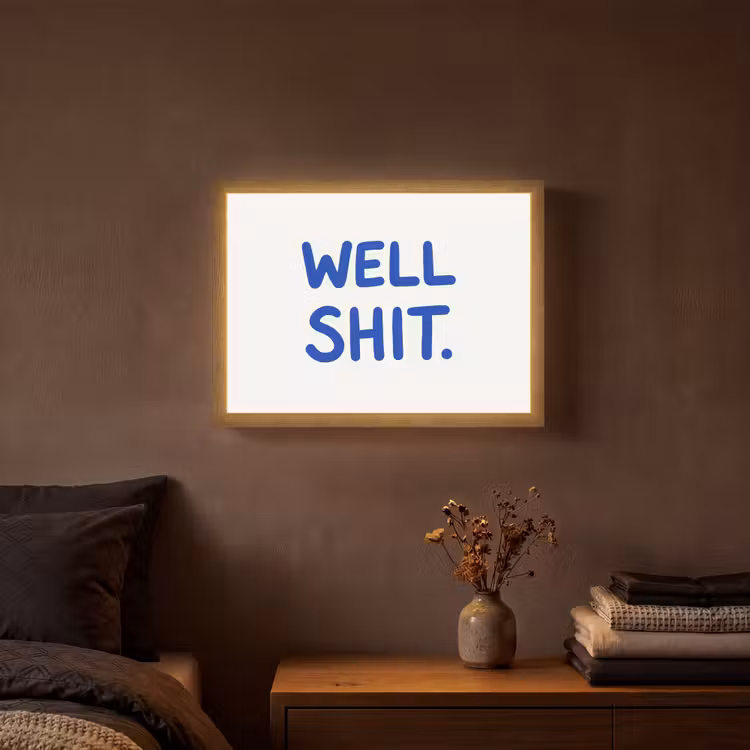 Lightbox - Wandlamp - Blauw - Quote - Wit — 3