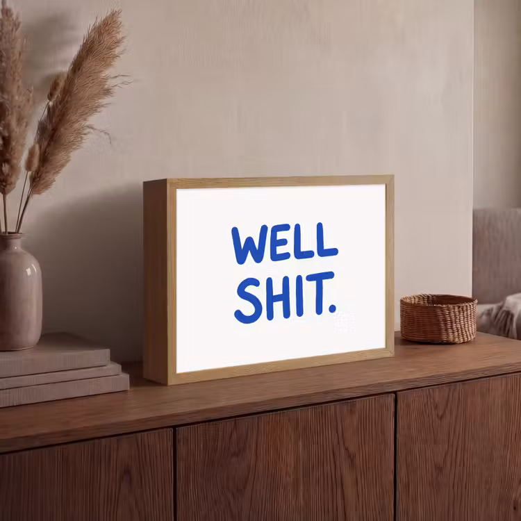 Lightbox - Wandlamp - Blauw - Quote - Wit — 4