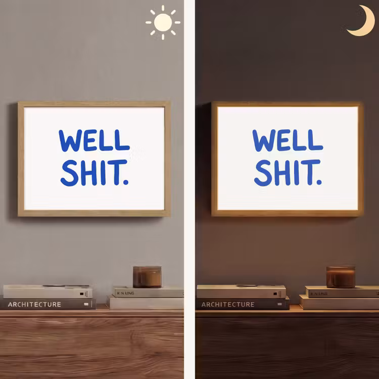 Lightbox - Wandlamp - Blauw - Quote - Wit — 6