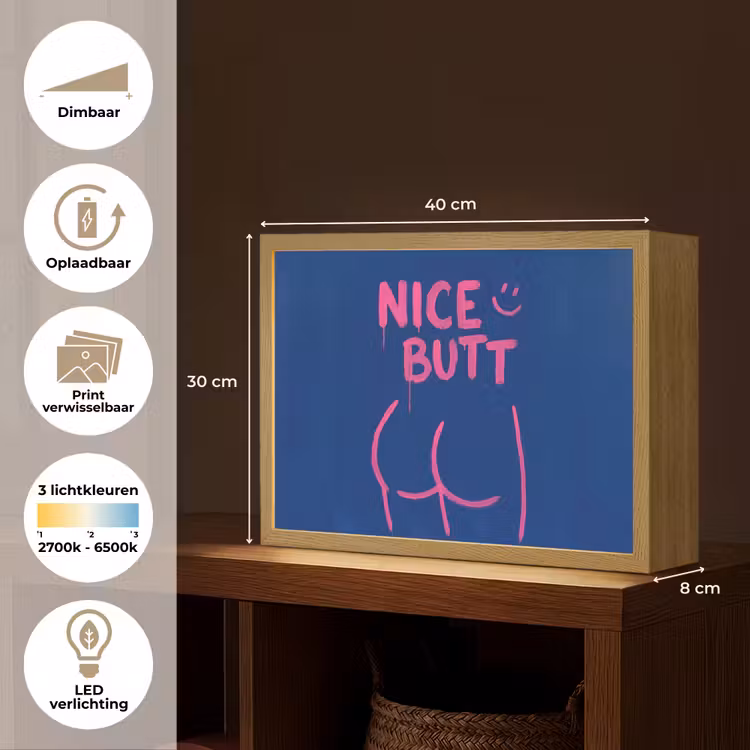 Lightbox - Wandlamp - Brutaal - Grappig - Blauw — 10