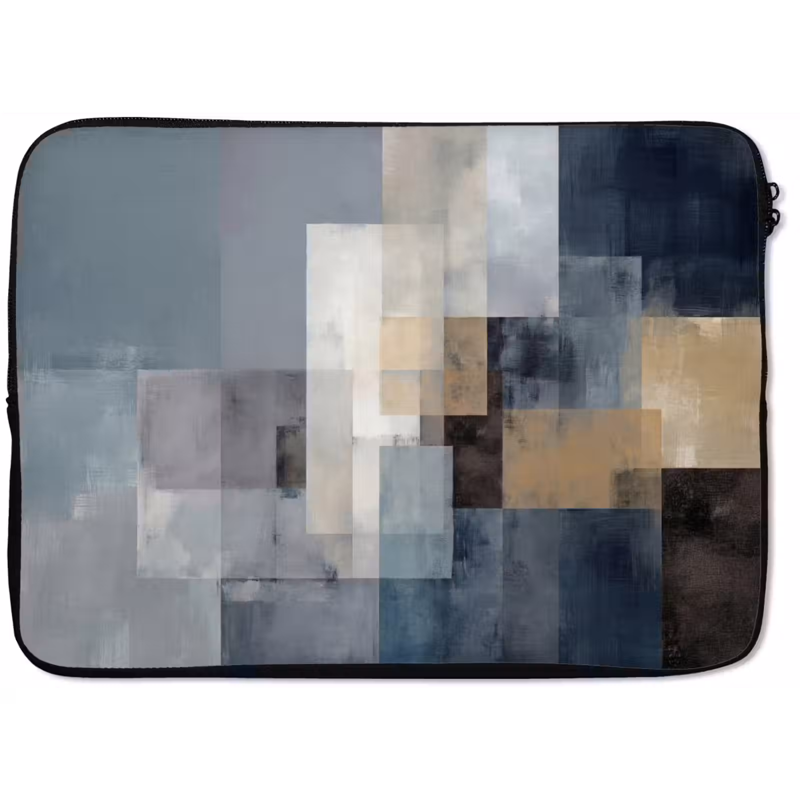 Laptophoes - Rechthoeken - Abstract - Blauw — 1