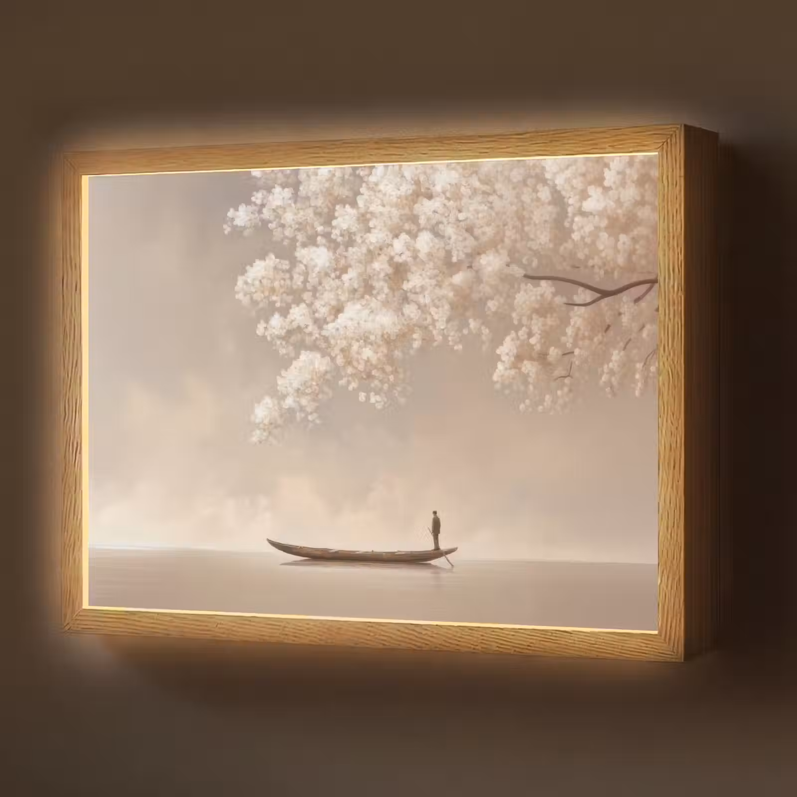 Lightbox - Wandlamp - Bloesems - Wit - Boot - Minimalistisch — 1