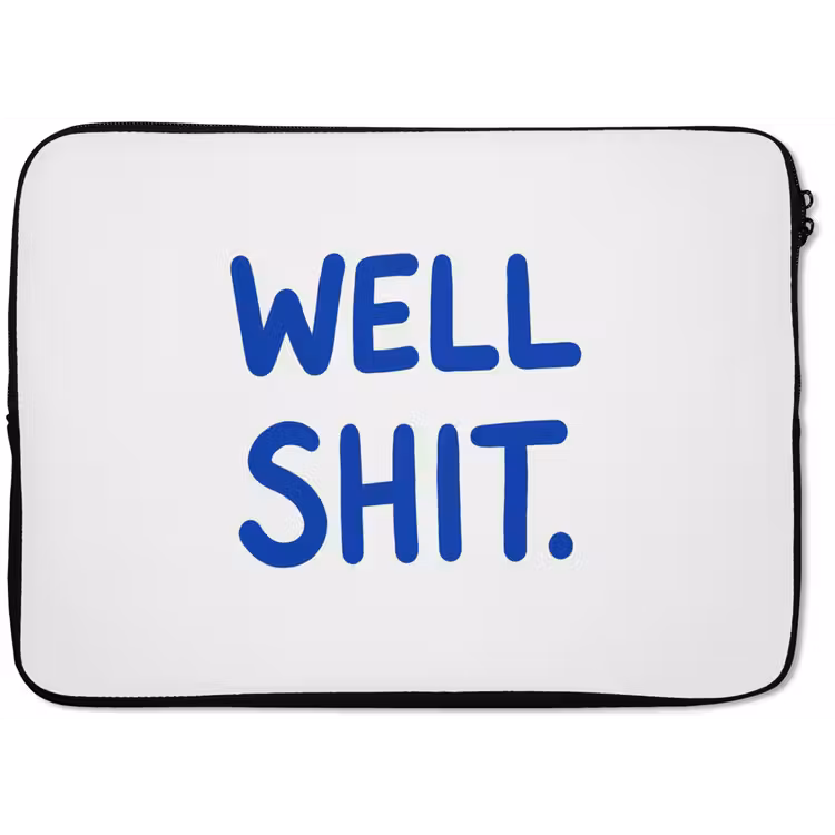 Laptophoes - Blauw - Quote - Wit — 1