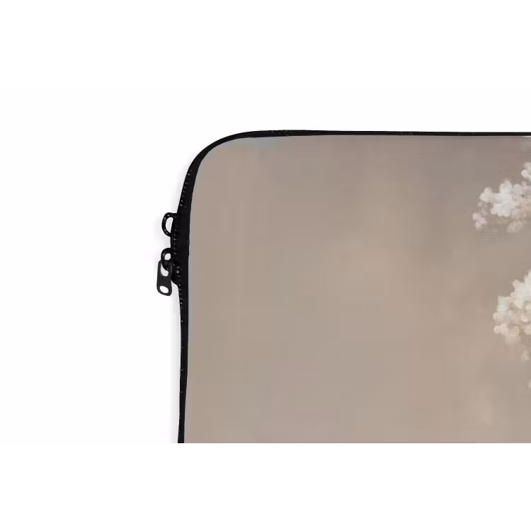 Laptophoes - Bloesems - Wit - Boot - Minimalistisch — 6