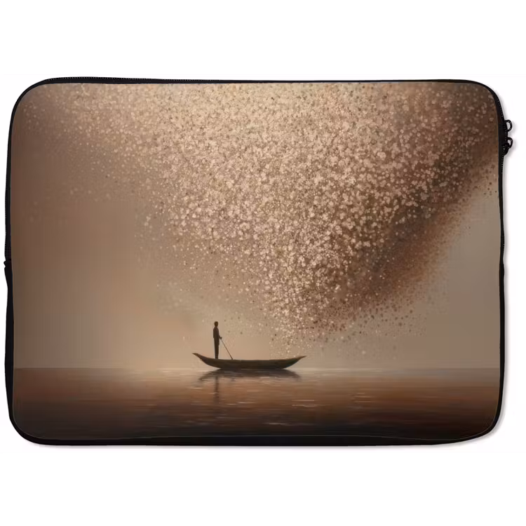 Laptophoes - Bootje - Blaadjes - Goud - Water — 1