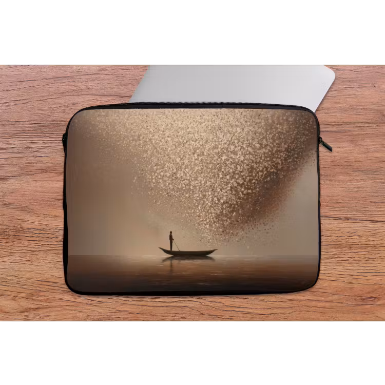 Laptophoes - Bootje - Blaadjes - Goud - Water — 2