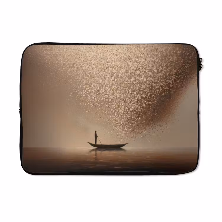 Laptophoes - Bootje - Blaadjes - Goud - Water — 5