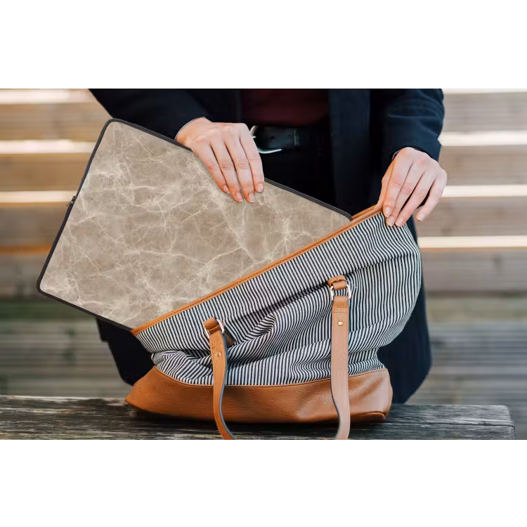 Laptophoes - Bruin - Kristaladers - Marmer — 4