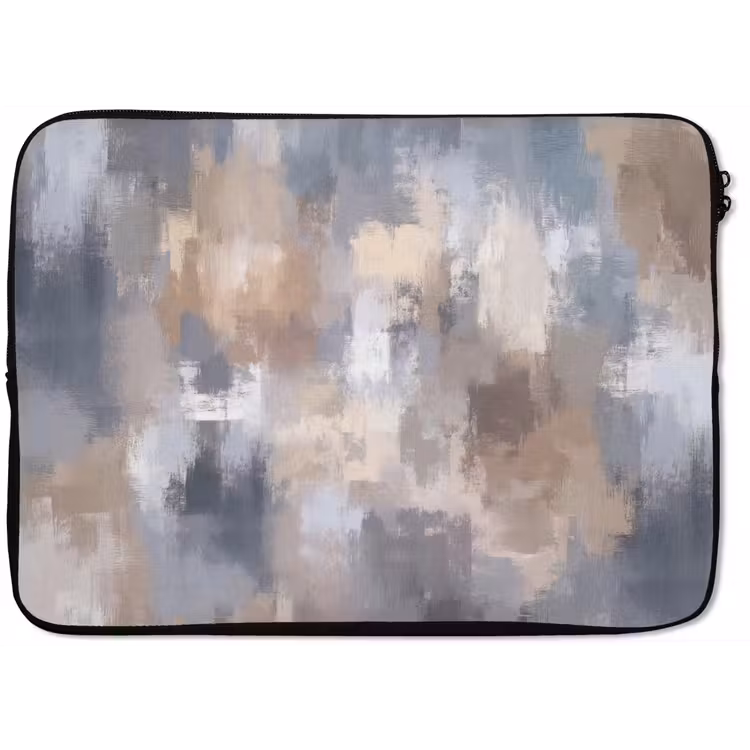 Laptophoes - Penseelstreken - Schilderij - Beige — 1