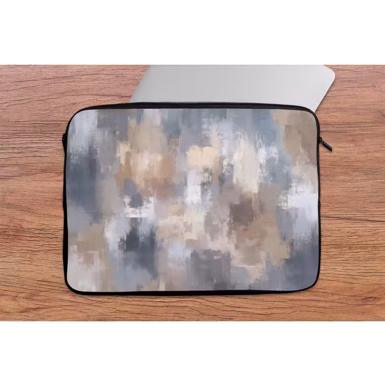 Laptophoes - Penseelstreken - Schilderij - Beige — 2