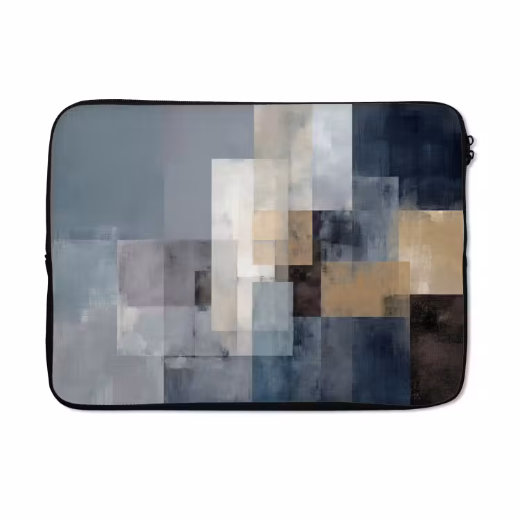 Laptophoes - Rechthoeken - Abstract - Blauw — 5