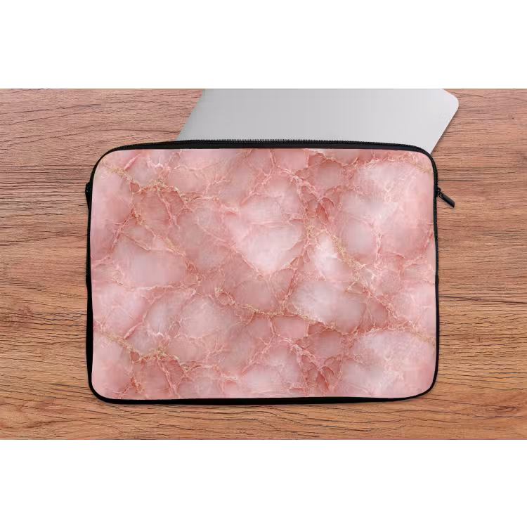 Laptophoes - Roze - Kwarts - Goud - Marmer — 2