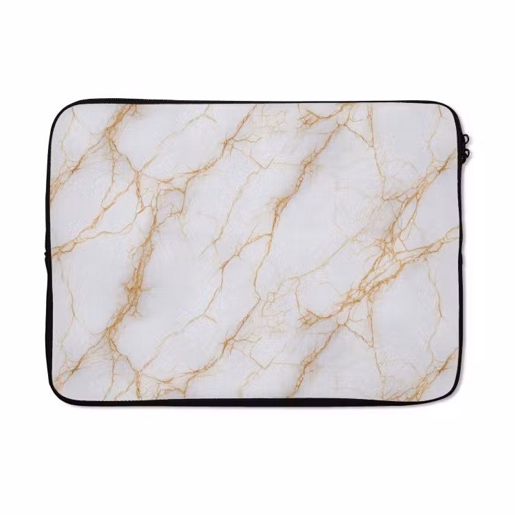 Laptophoes - Wit - Goud - Marmer - Aders — 5