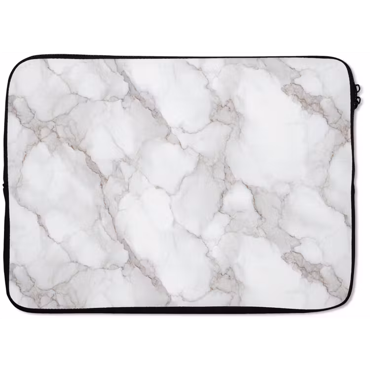 Laptophoes - Wit - Marmer - Bruin — 1