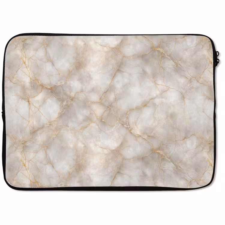 Laptophoes - Zandkleurig - Marmer - Natuursteen — 1