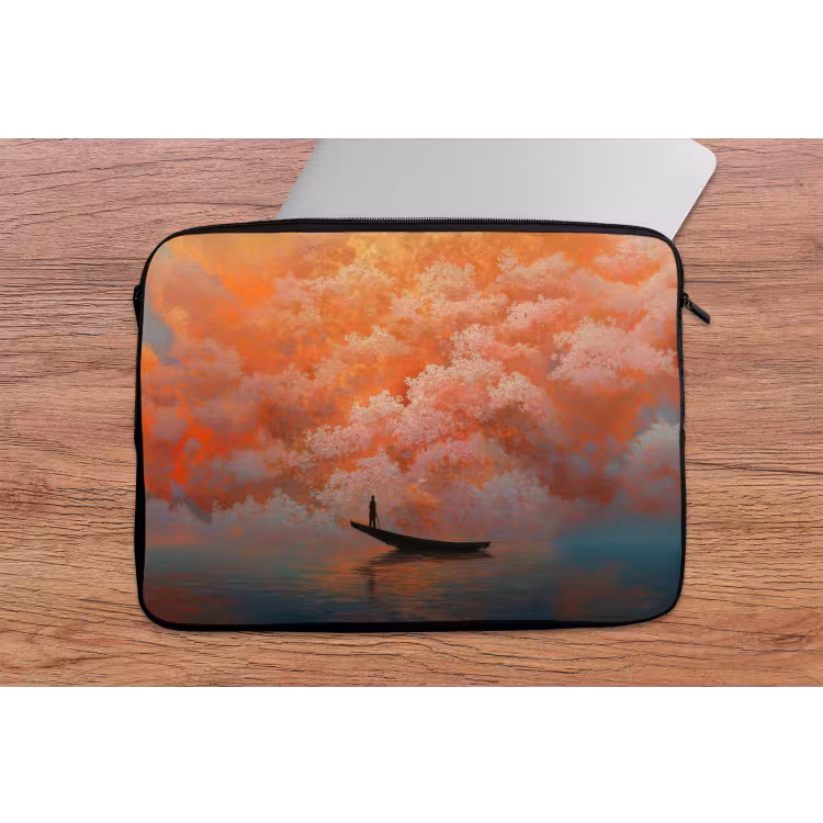 Laptophoes - Zee - Boot - Wolken - Oranje — 2