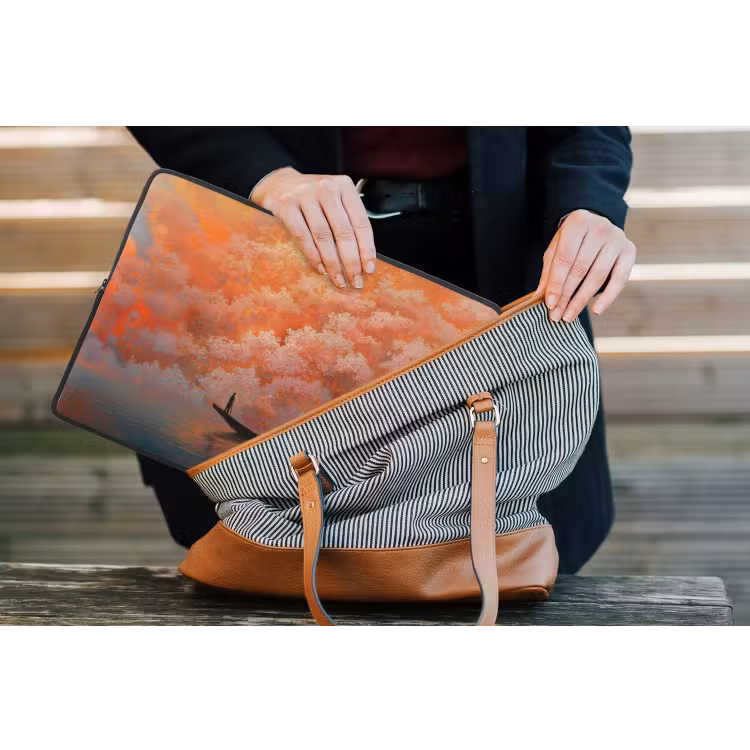 Laptophoes - Zee - Boot - Wolken - Oranje — 4