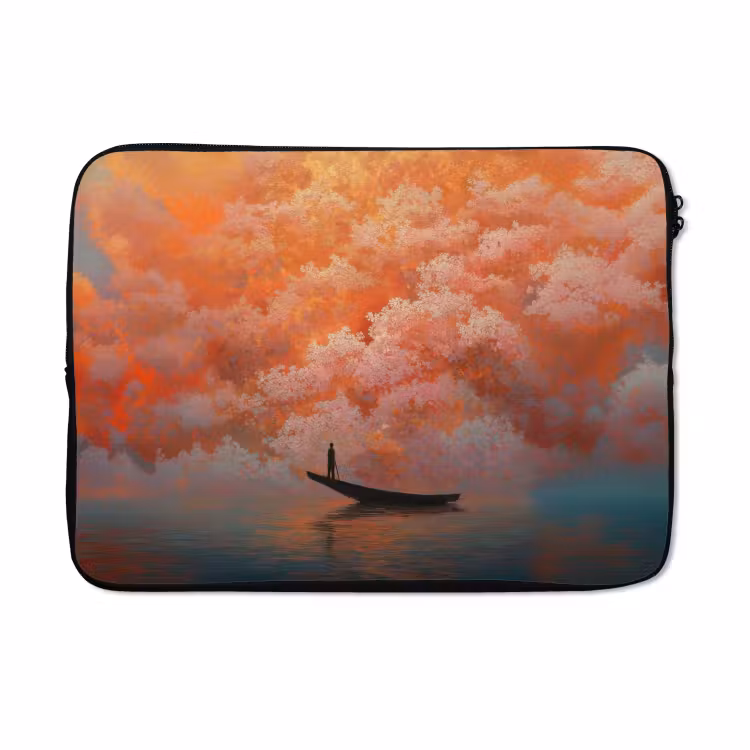 Laptophoes - Zee - Boot - Wolken - Oranje — 5