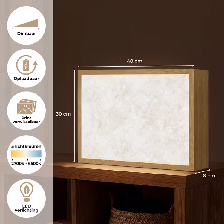 Lightbox - Wandlamp - Beige - Marmer - Aders — 10