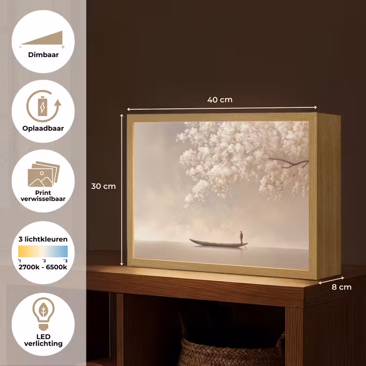 Lightbox - Wandlamp - Bloesems - Wit - Boot - Minimalistisch — 10