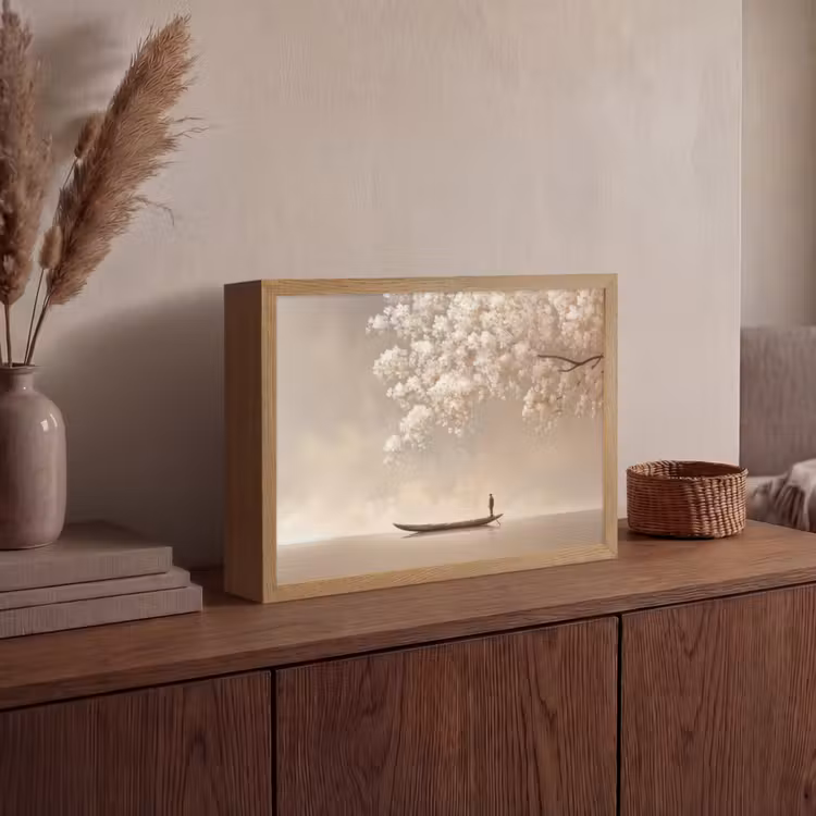 Lightbox - Wandlamp - Bloesems - Wit - Boot - Minimalistisch — 4