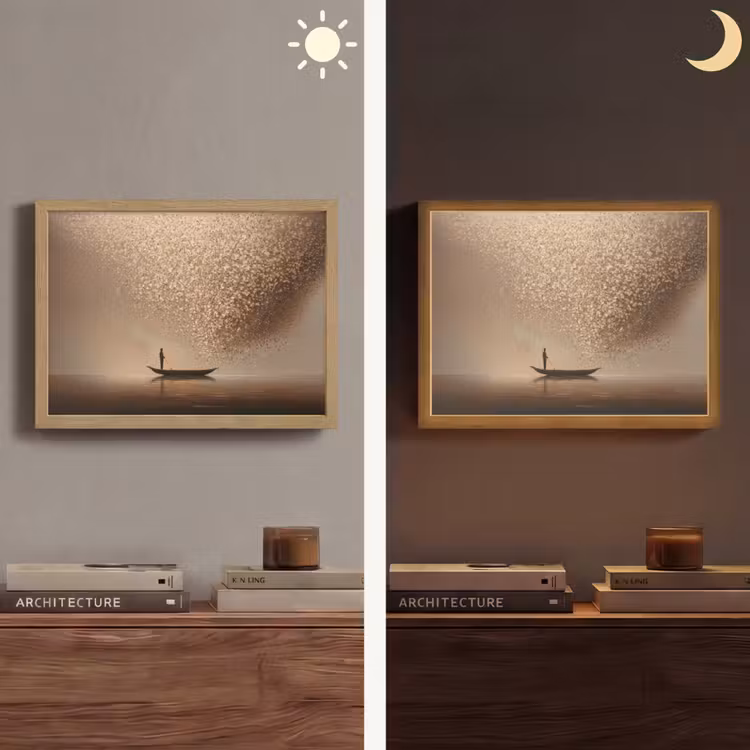 Lightbox - Wandlamp - Bootje - Blaadjes - Goud - Water — 6