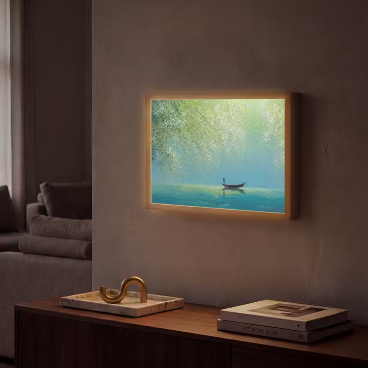 Lightbox - Wandlamp - Bootje - Water - Bladeren - Bloesems — 2