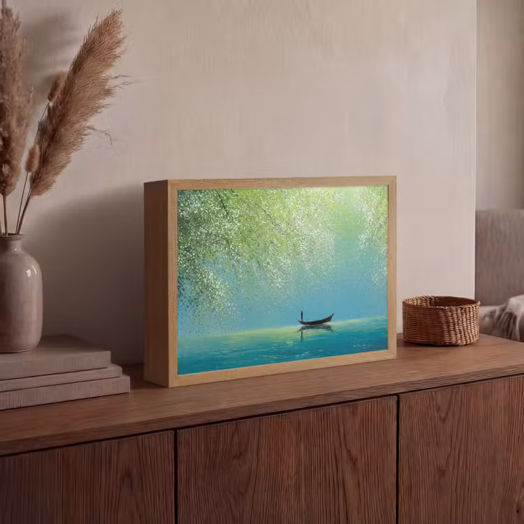 Lightbox - Wandlamp - Bootje - Water - Bladeren - Bloesems — 4