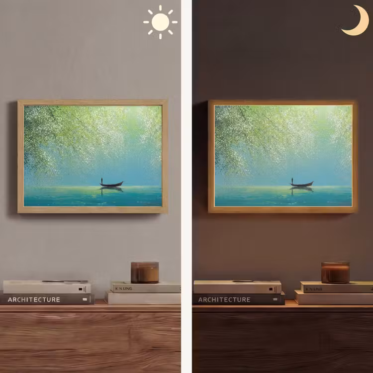 Lightbox - Wandlamp - Bootje - Water - Bladeren - Bloesems — 6