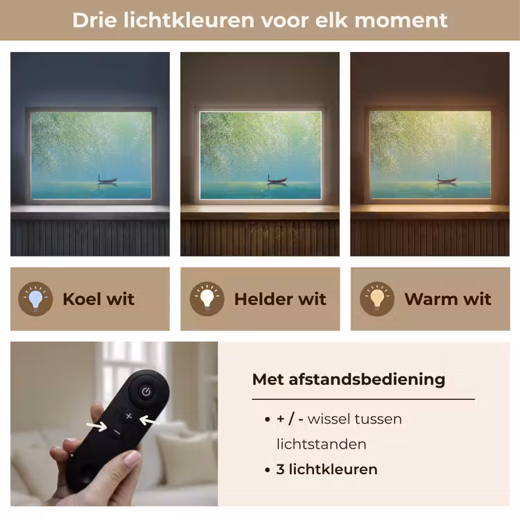 Lightbox - Wandlamp - Bootje - Water - Bladeren - Bloesems — 8
