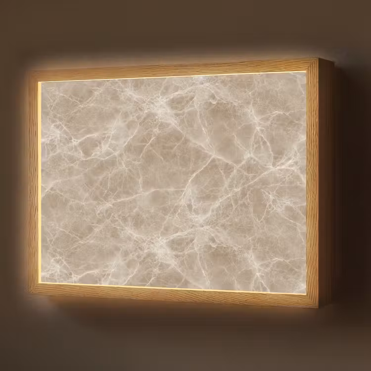 Lightbox - Wandlamp - Bruin - Kristaladers - Marmer — 1