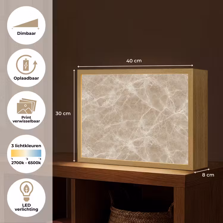 Lightbox - Wandlamp - Bruin - Kristaladers - Marmer — 10
