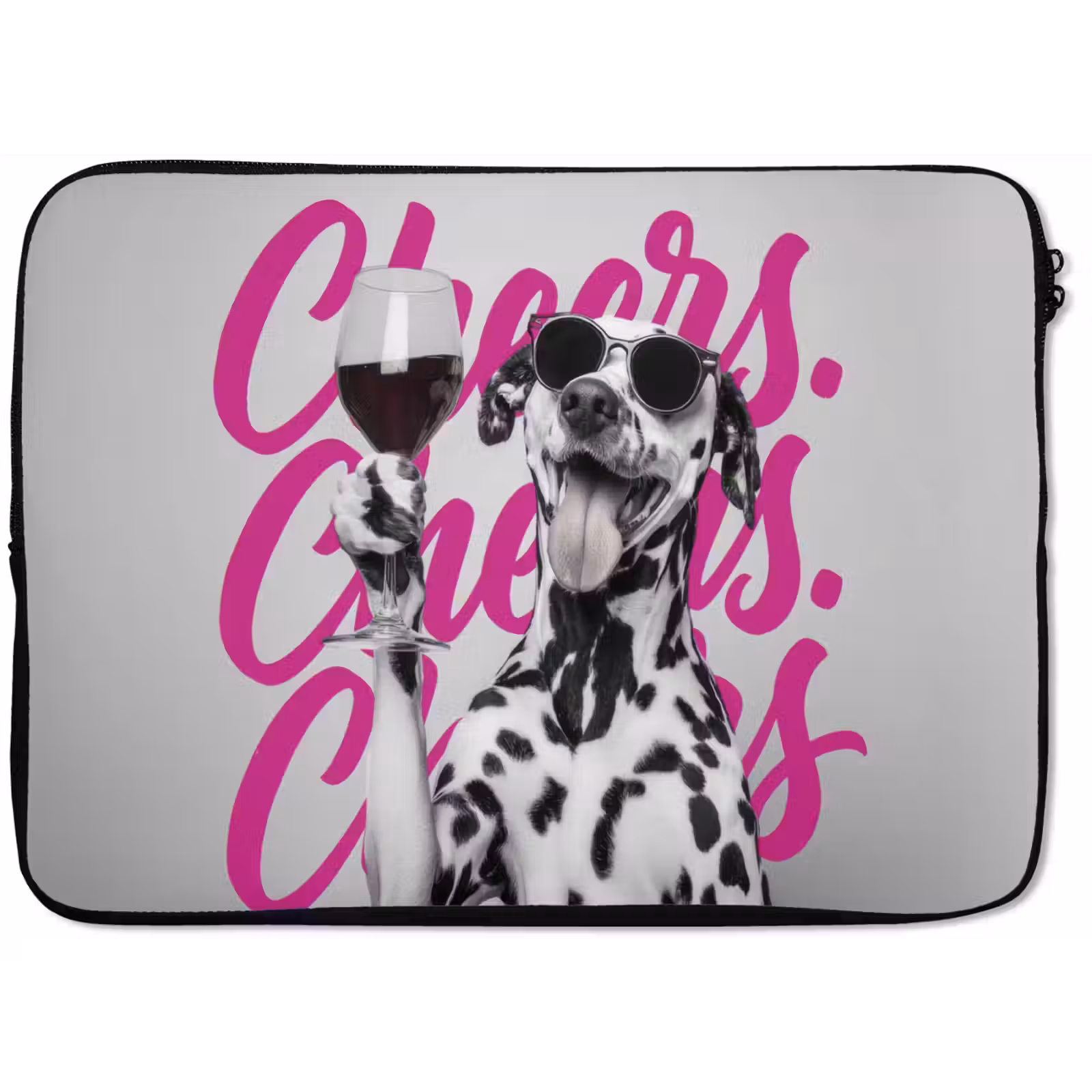 Laptophoes - Cheers - Hond - Roze - Wijn — 1