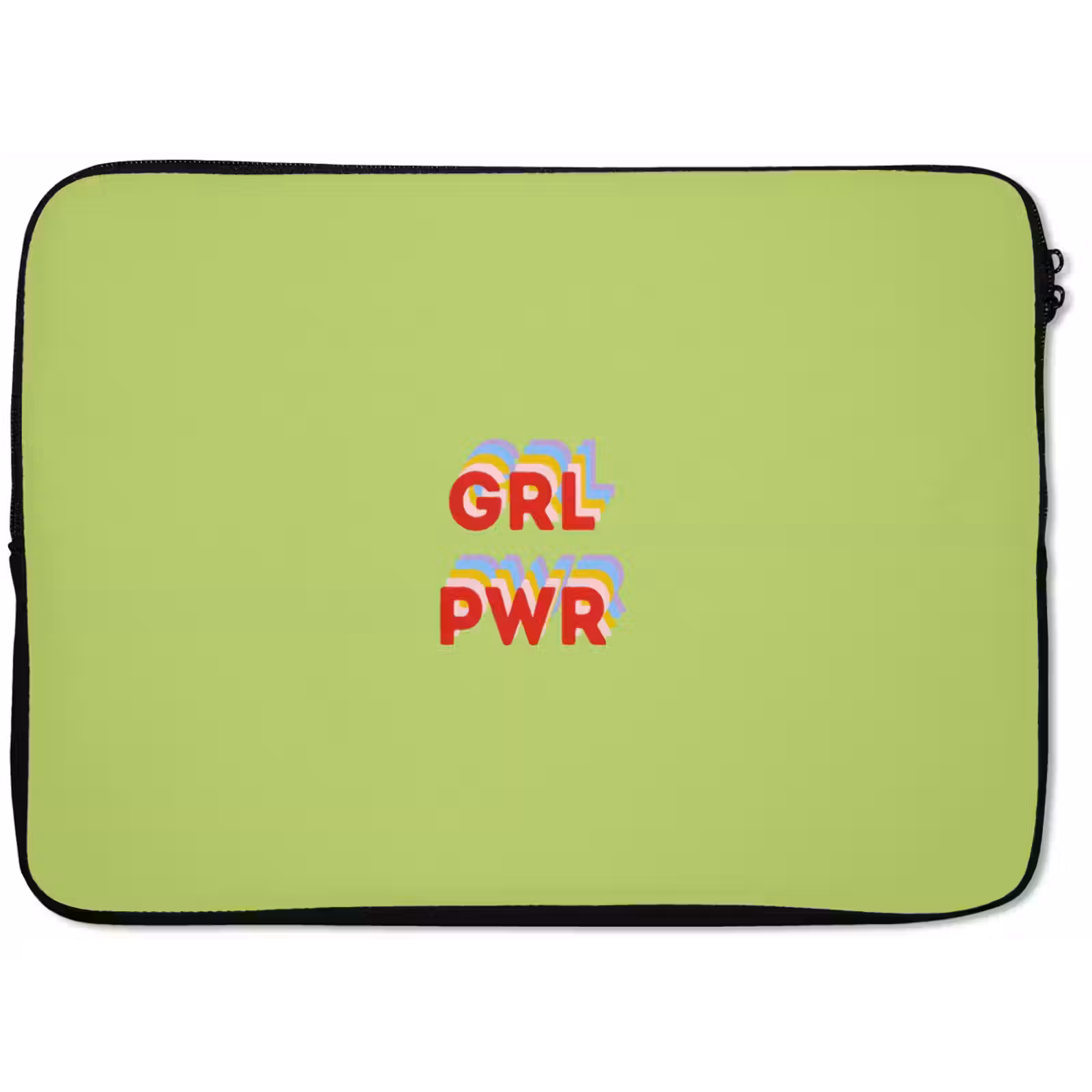 Laptophoes - Grl pwr - Groen - Rood - 3D — 1