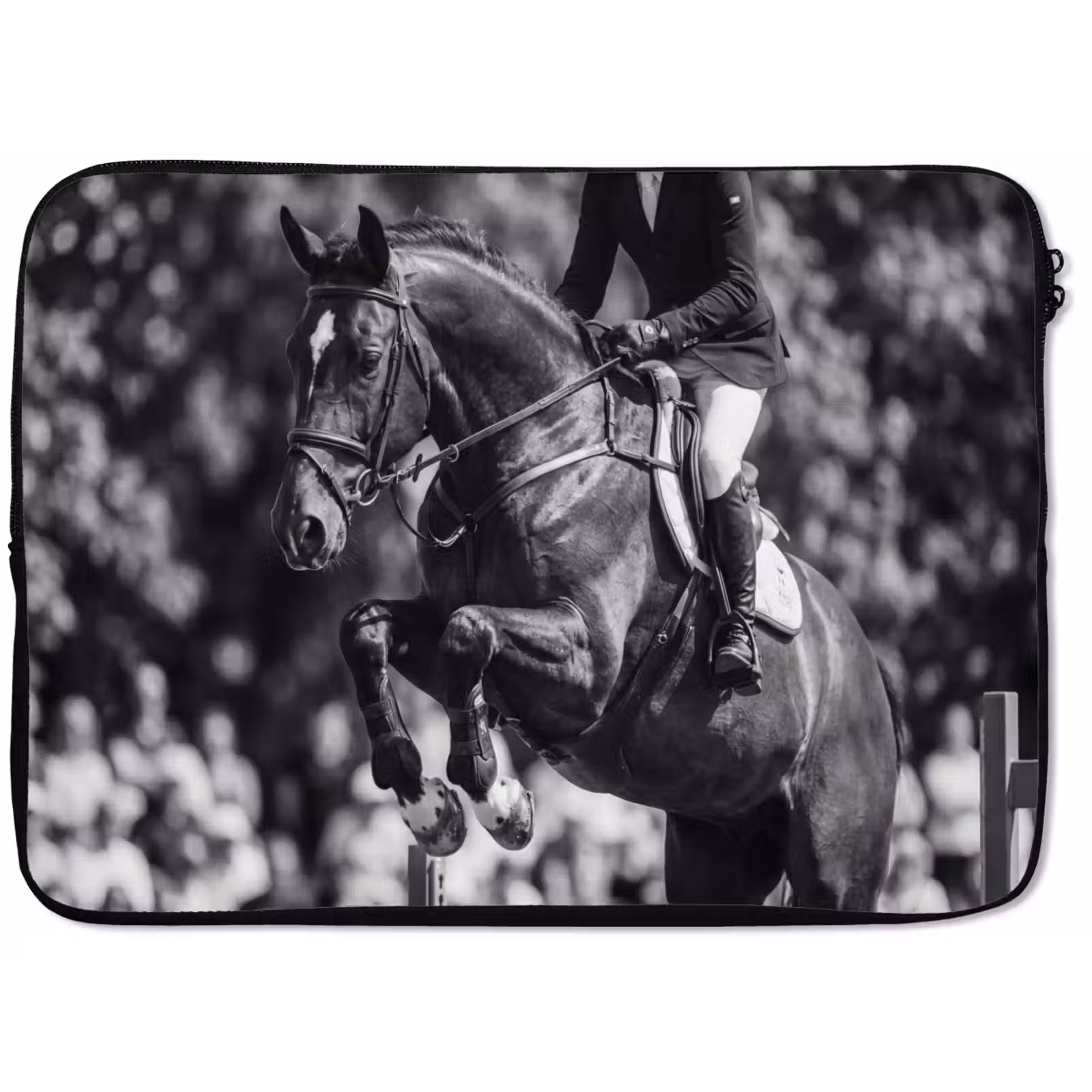 Laptophoes - Springen - Paard - Zwart - Wit — 1