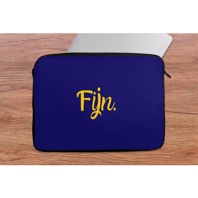 Laptophoes - Blauw - Geel - Fijn — 2