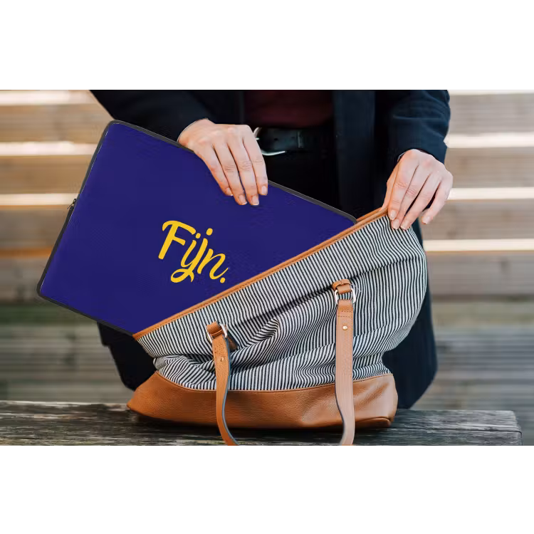 Laptophoes - Blauw - Geel - Fijn — 4