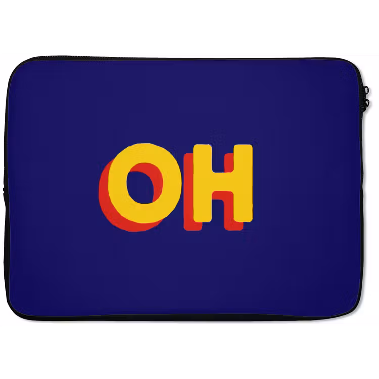 Laptophoes - Blauw - Geel - OH - Schaduw — 1