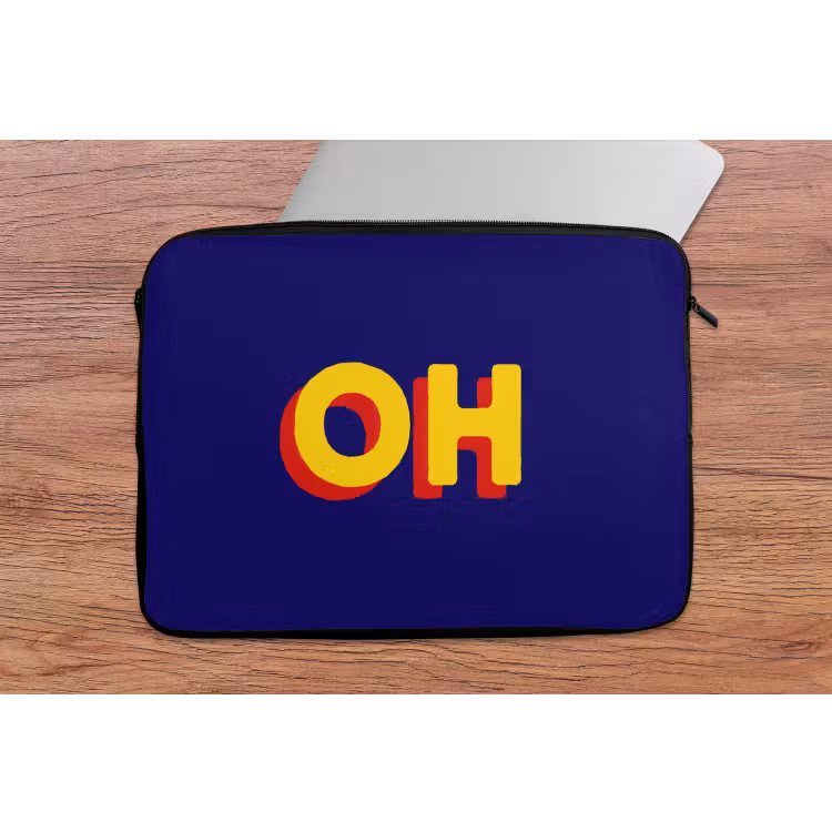 Laptophoes - Blauw - Geel - OH - Schaduw — 2