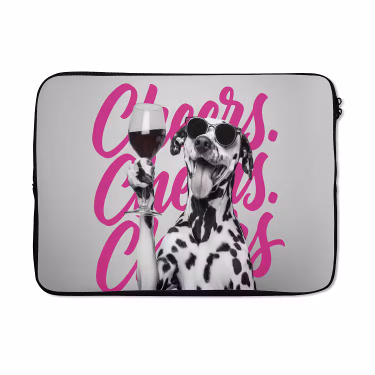 Laptophoes - Cheers - Hond - Roze - Wijn — 5