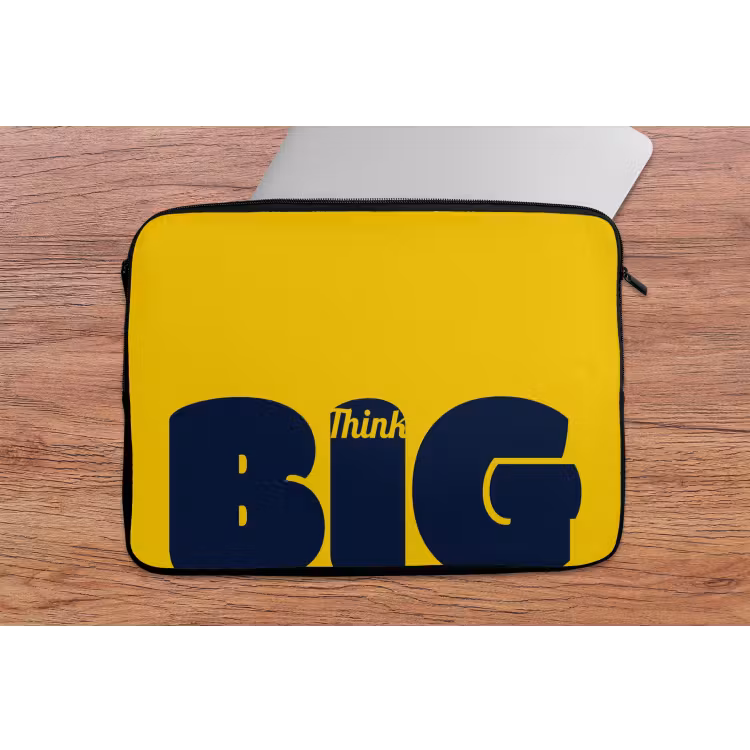 Laptophoes - Geel - Think big - Grafisch — 2